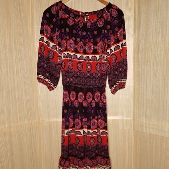 Tiana B. Womens Off The Shoulder Stretchy 3/4 Sleeve Jewel Tone Dress Small - Picture 2 of 7